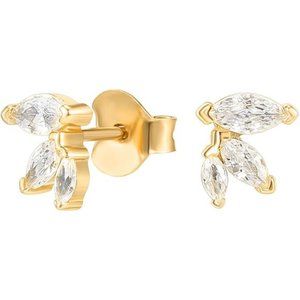 14K Gold Plated Sterling Silver Constellation Ear Climbers | 3 Stone Ear Crawler